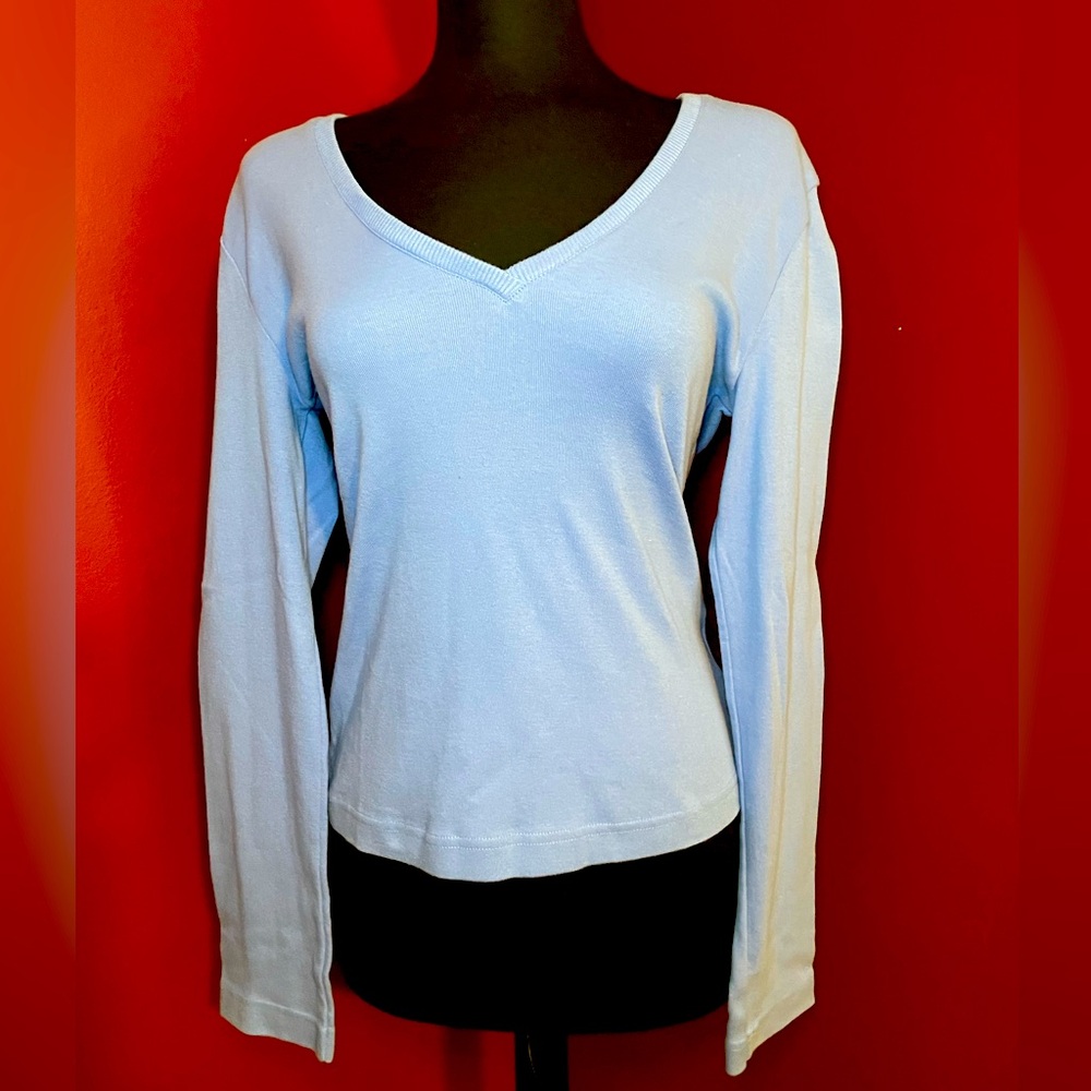 Hennes (H&M) Blue V-neck Sweater